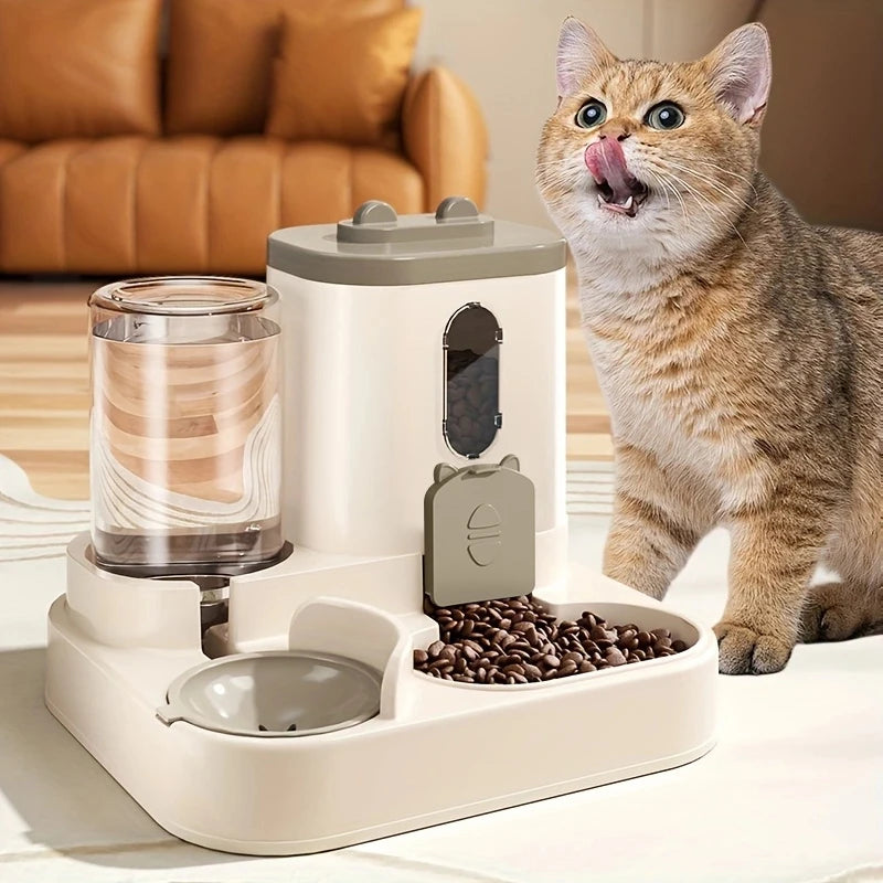 Pet large-capacity feeder integrated automatic water dispenser cat food bowl dog feeding bowl cat bowl dog bowl pet supplies